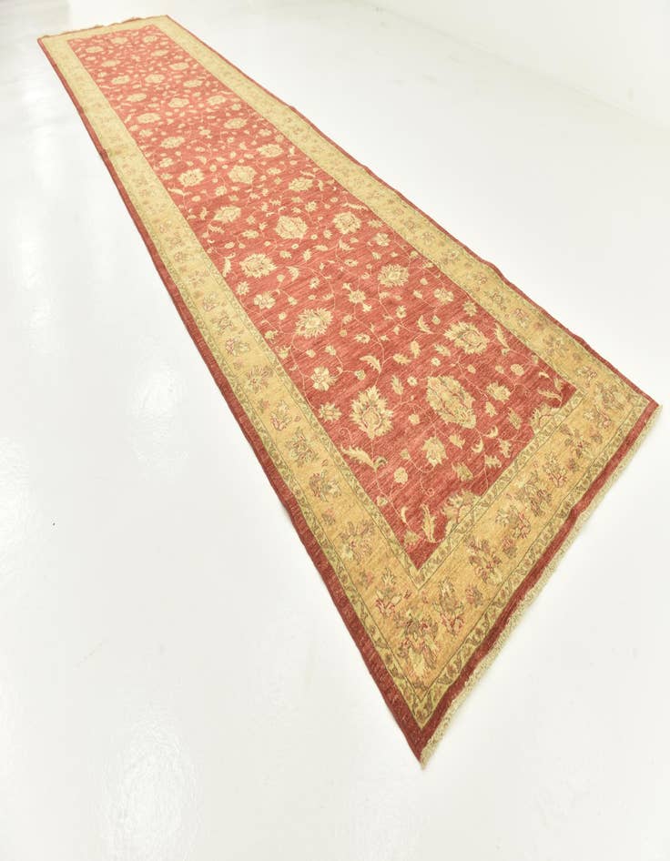 Detail image of  4' 10 x 19' 3  Hand Knotted Peshawar Ziegler Runner Rug