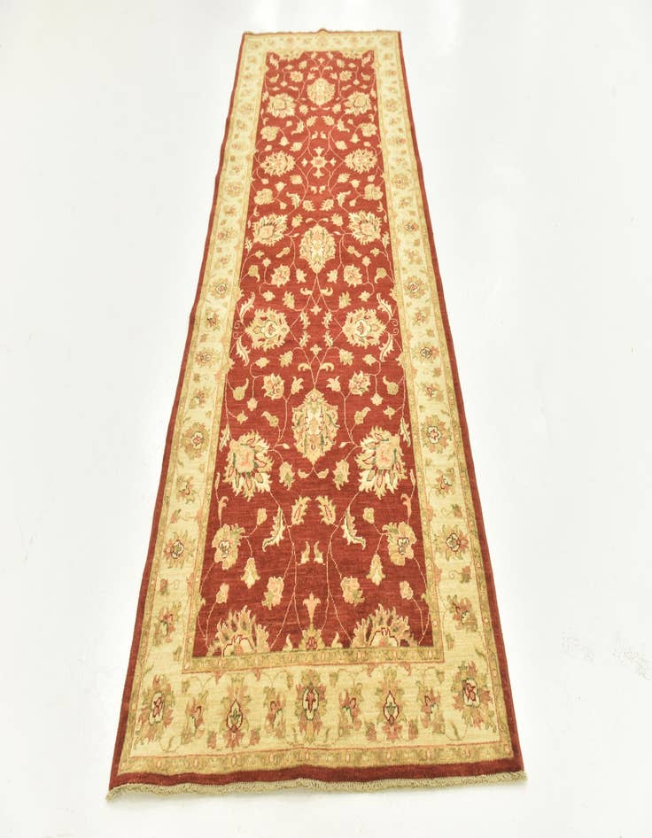 Detail image of  3' 9 x 9' 8  Hand Knotted Peshawar Ziegler Runner Rug