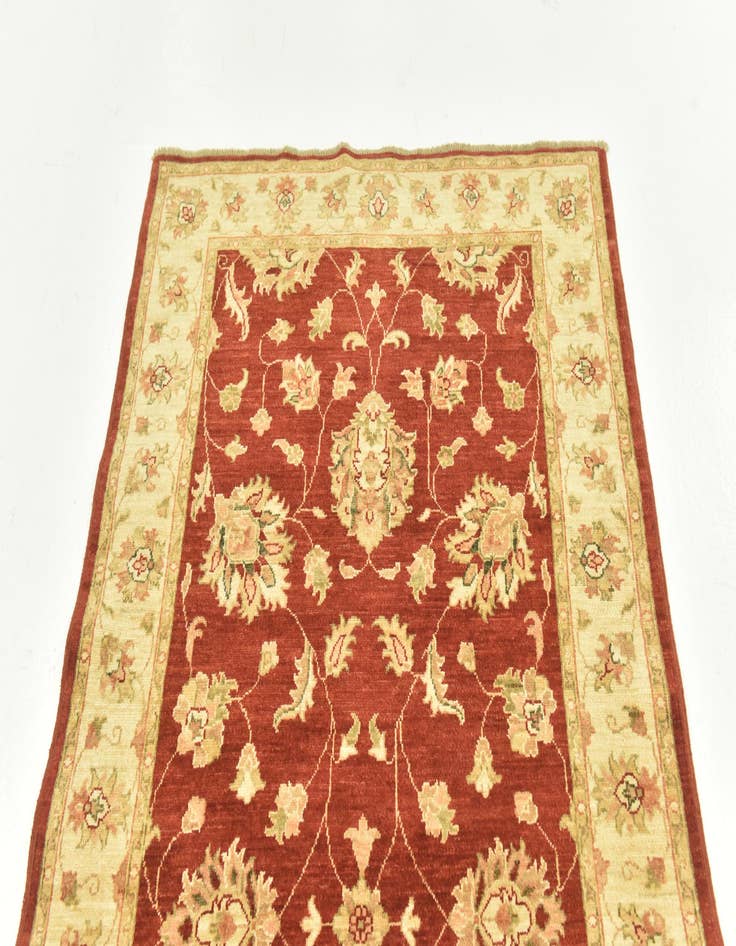 Detail image of  3' 9 x 9' 8  Hand Knotted Peshawar Ziegler Runner Rug