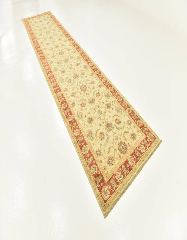 Detail image of  3' 10 x 17' 5  Hand Knotted Peshawar Ziegler Runner Rug