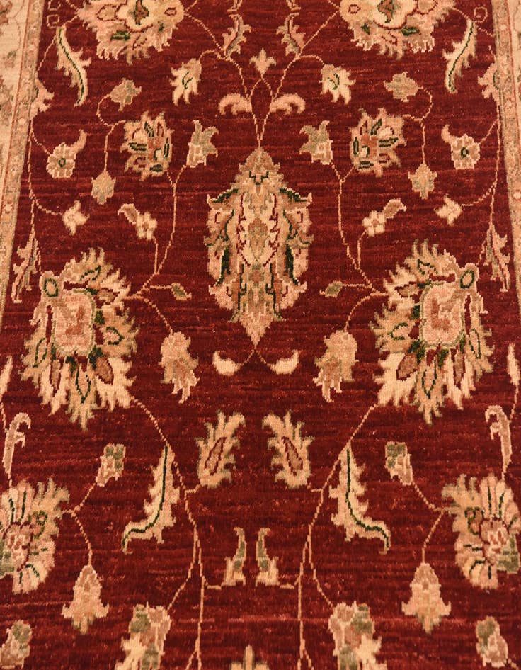 Detail image of  4' x 9' 8  Hand Knotted Peshawar Ziegler Runner Rug