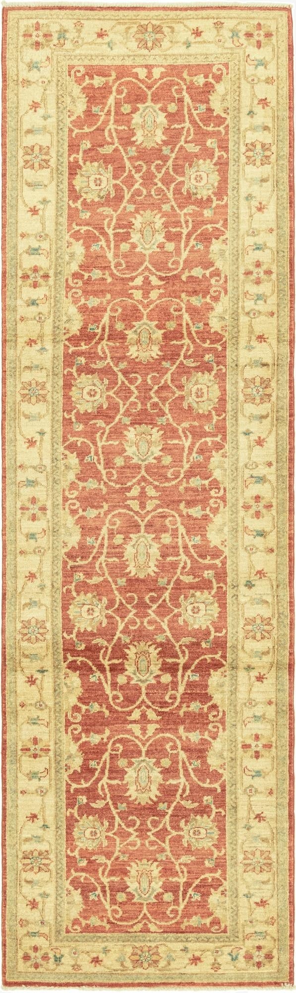  2' 9 x 9' 9  Hand Knotted Peshawar Ziegler Runner Rug