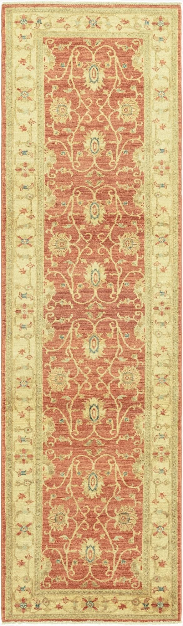  2' 8 x 9' 10  Hand Knotted Peshawar Ziegler Runner Rug