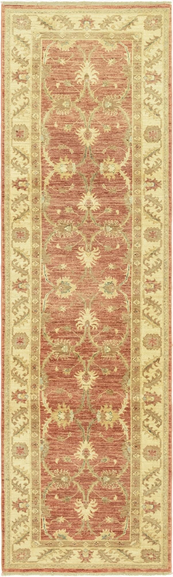  2' 8 x 9' 8  Hand Knotted Peshawar Ziegler Runner Rug