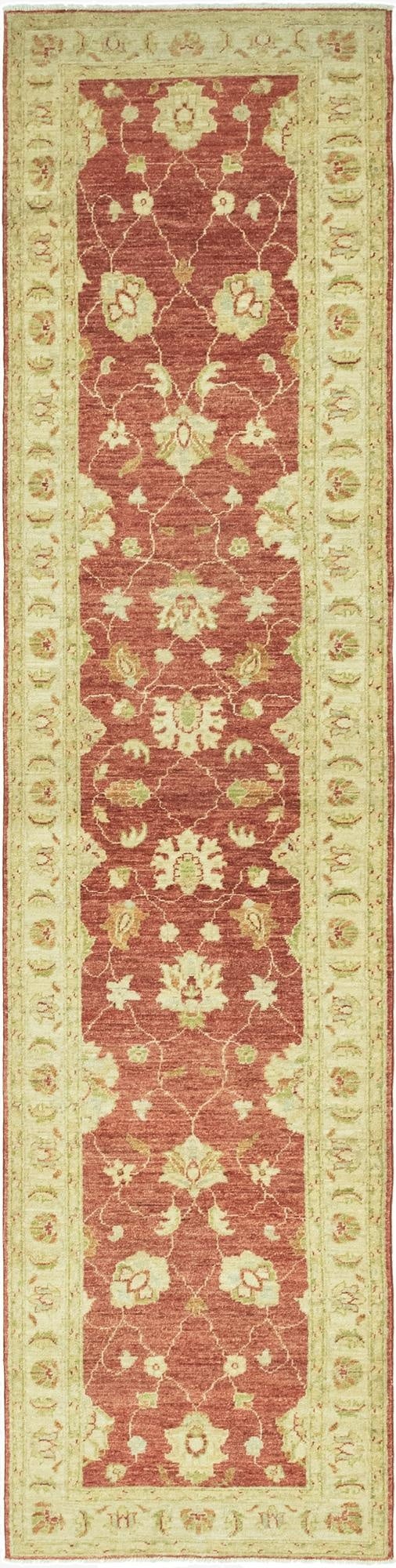  2' 4 x 10' 3  Hand Knotted Peshawar Ziegler Runner Rug