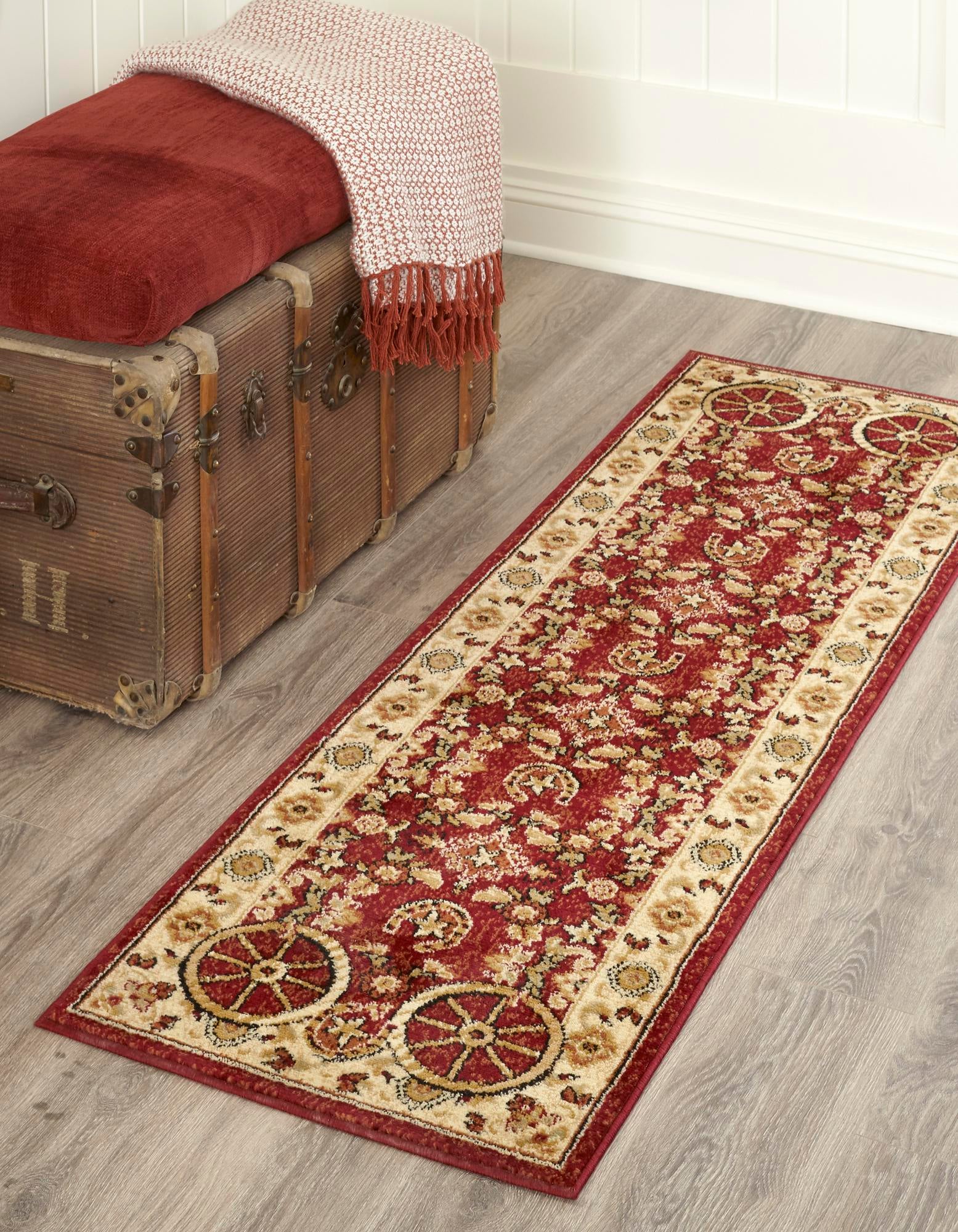 Red 2' x 10' Pioneer Runner Rug | Rugs.com