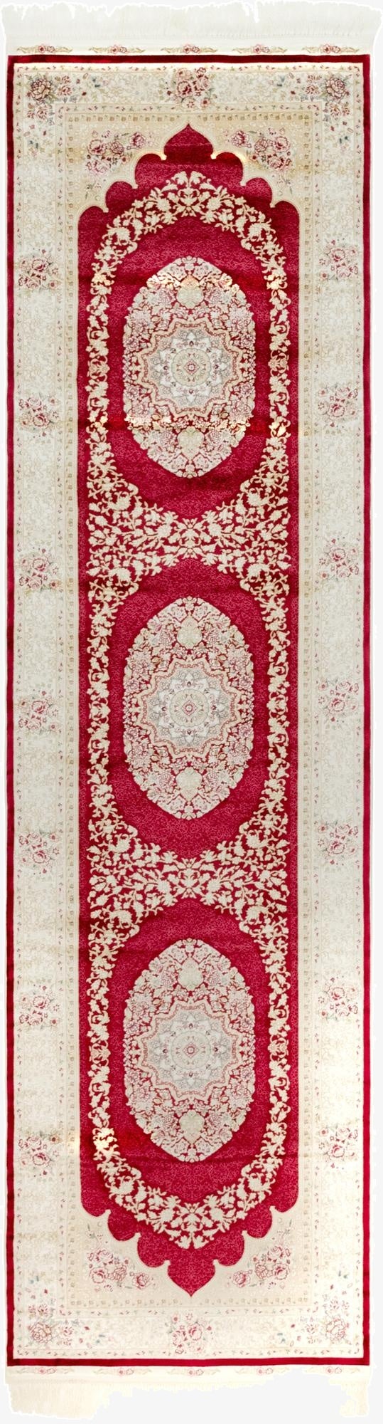  2' 7 x 9' 10 Qom Bamboo Silk Runner Rug