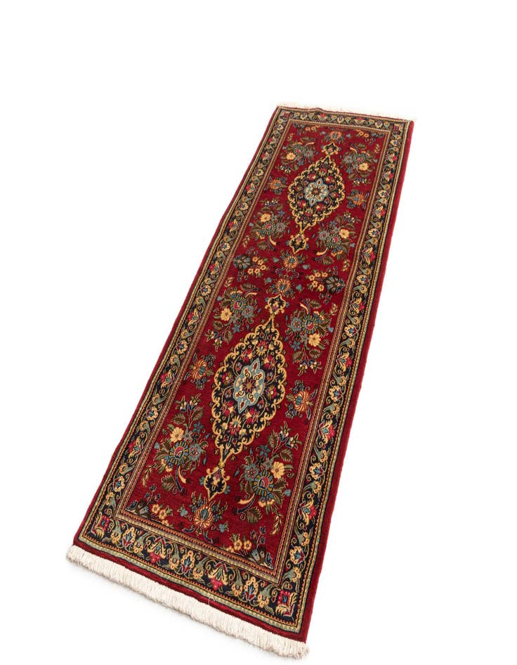 Detail image of  2' 9 x 6' 9  Hand Knotted Qom Persian Runner Rug