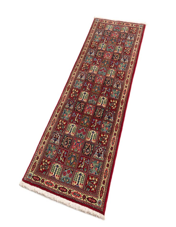 Detail image of  2' 6 x 6' 8  Hand Knotted Qom Persian Runner Rug