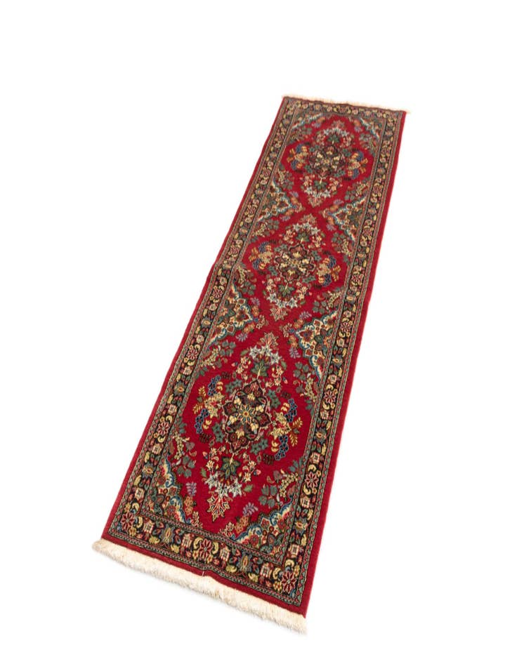 Detail image of 2' 5 x 6' 11 Hand Knotted Qom Persian Runner Rug