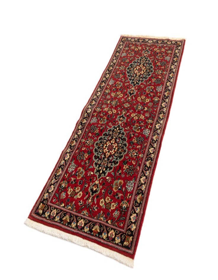 Detail image of  2' 7 x 6' 8  Hand Knotted Qom Persian Runner Rug