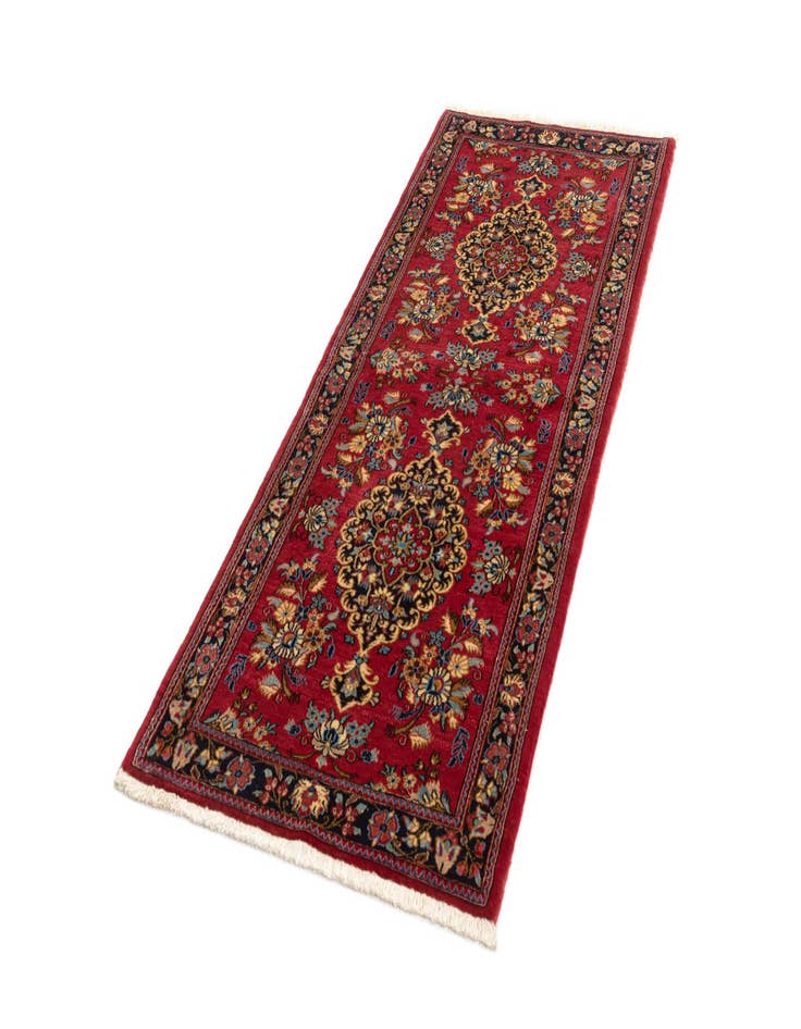 Detail image of  2' 9 x 6' 6  Hand Knotted Qom Persian Runner Rug