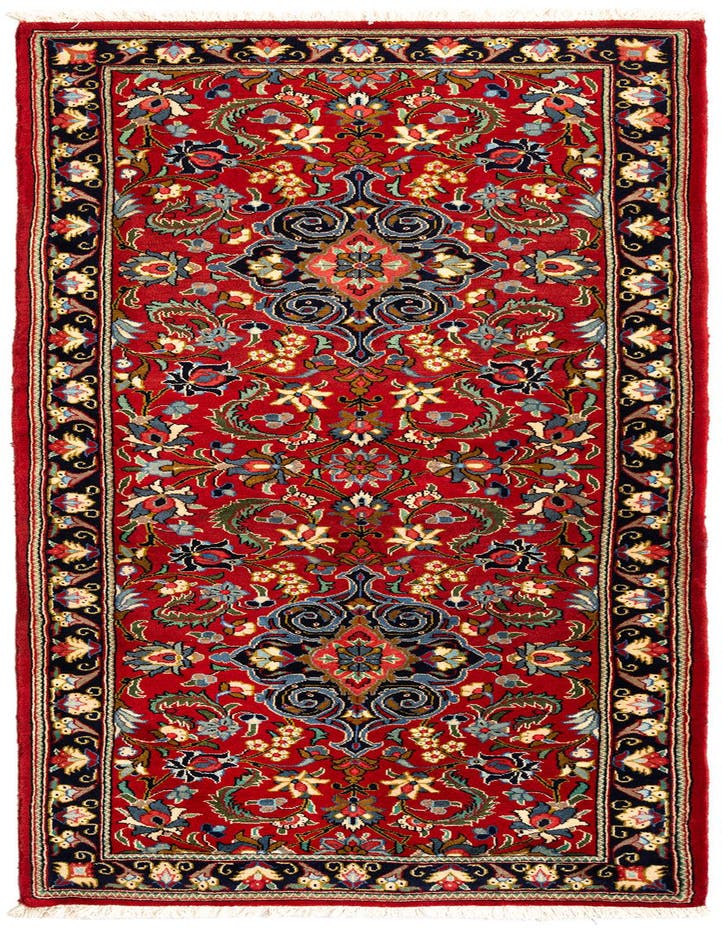  2' 7 x 6' 7  Hand Knotted Qom Persian Runner Rug