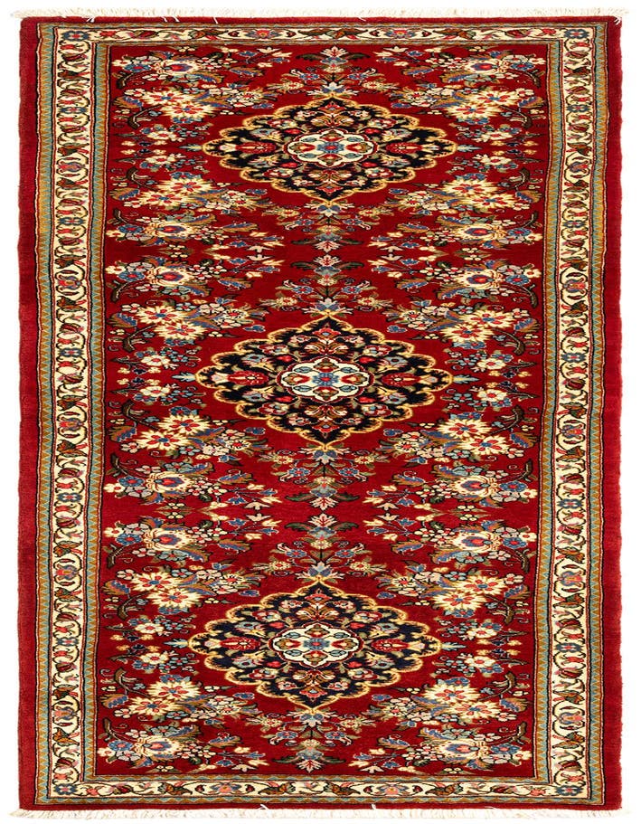  2' 6 x 7' 5  Hand Knotted Qom Persian Runner Rug