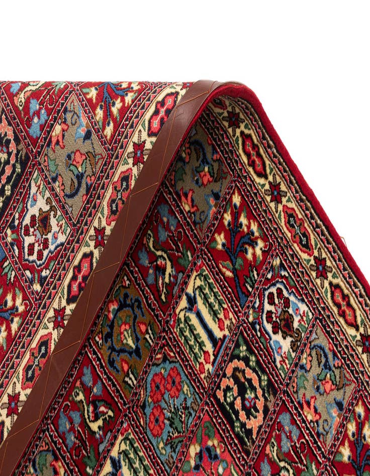 Detail image of  2' 7 x 6' 6  Hand Knotted Qom Persian Runner Rug