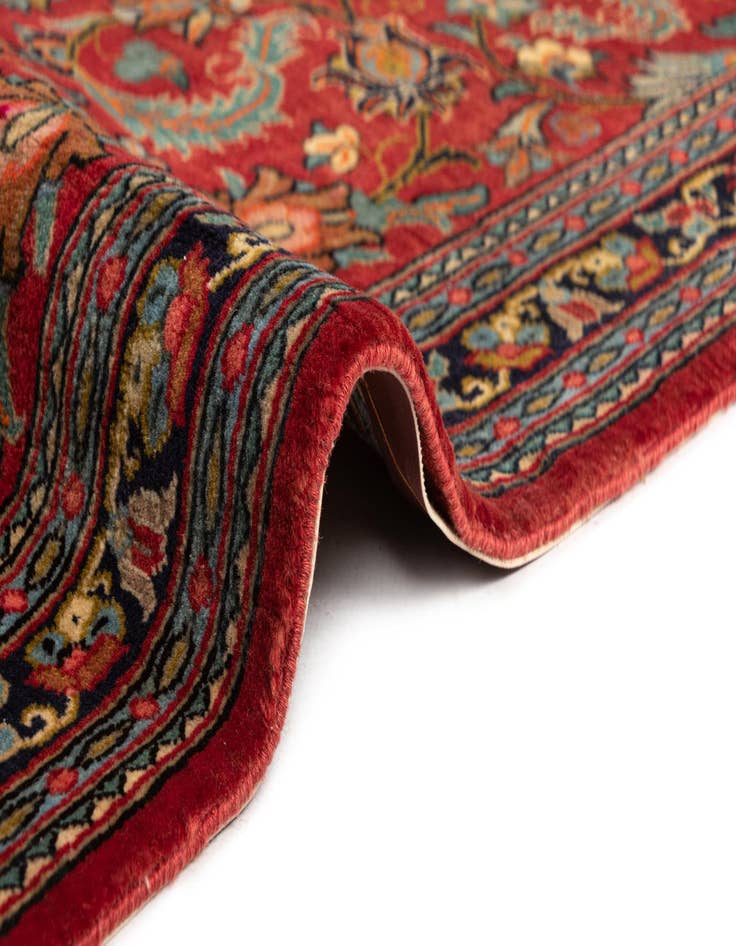 Detail image of  2' 7 x 6' 6  Hand Knotted Qom Persian Runner Rug