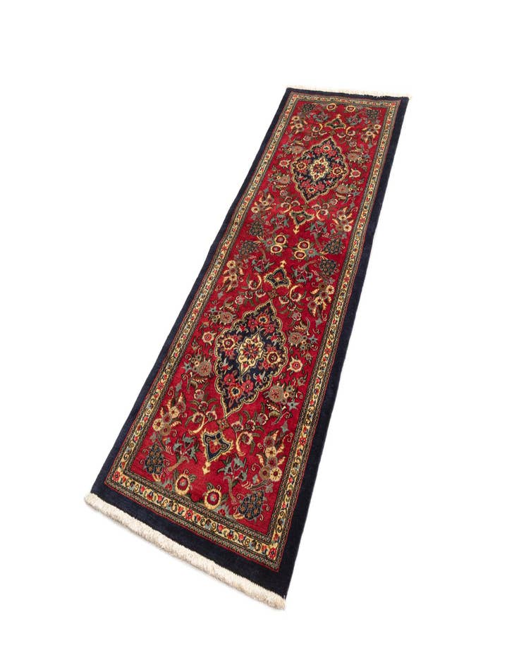 Detail image of  2' 7 x 6' 11  Hand Knotted Qom Persian Runner Rug