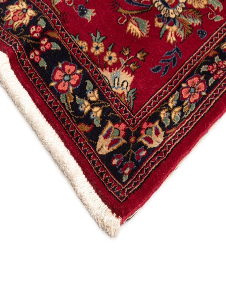 Detail image of  2' 7 x 7' 4  Hand Knotted Qom Persian Runner Rug