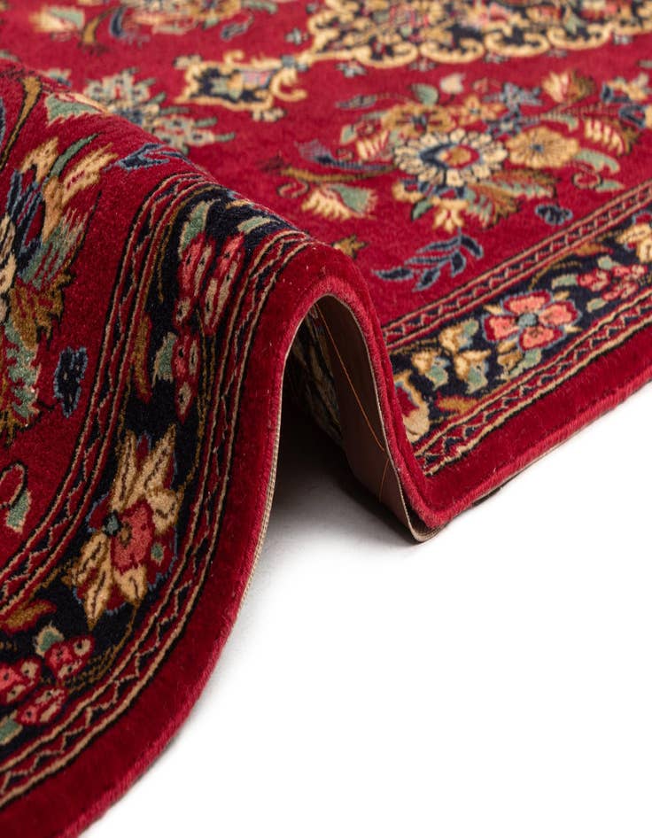 Detail image of  2' 7 x 7' 4  Hand Knotted Qom Persian Runner Rug