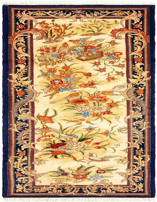 Primary image  2' 6 x 7' 11  Hand Woven Qom Runner Rug