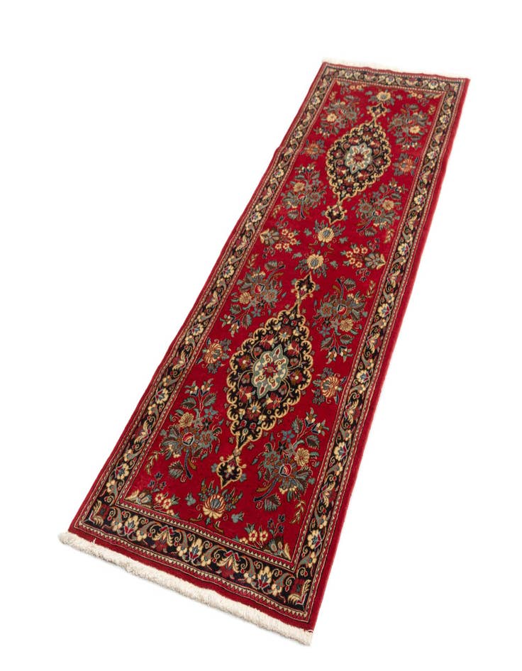 Detail image of  2' 7 x 8' 1  Hand Knotted Qom Persian Runner Rug