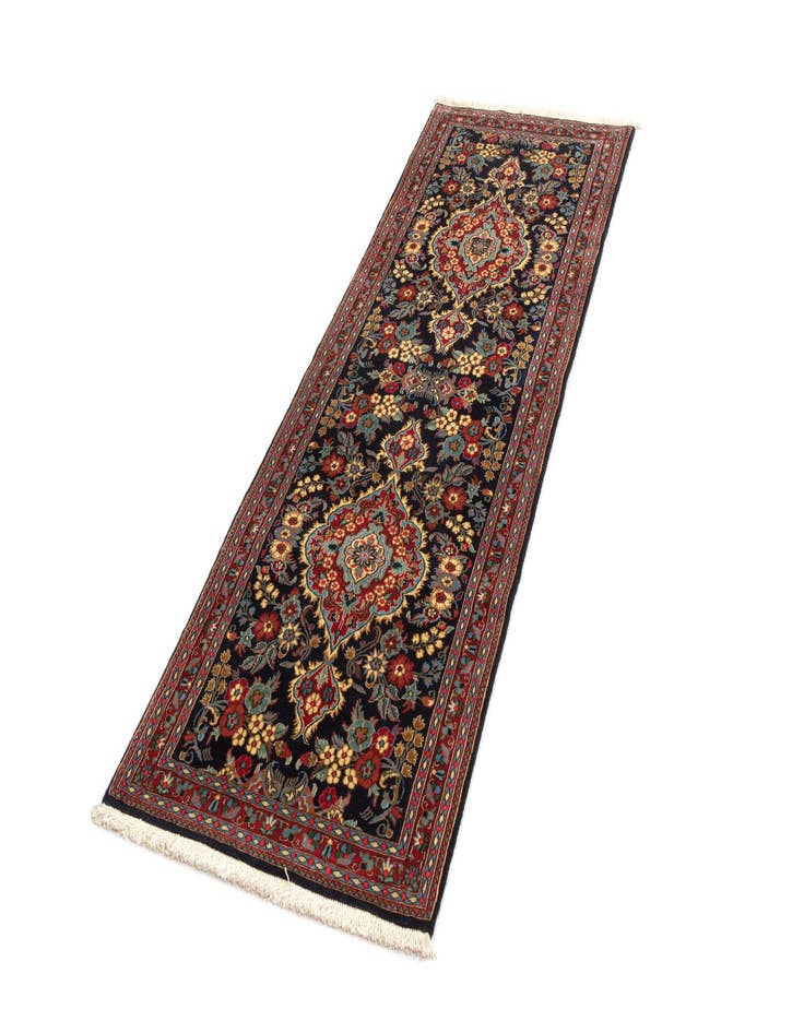 Detail image of  2' 7 x 7' 7  Hand Knotted Qom Persian Runner Rug