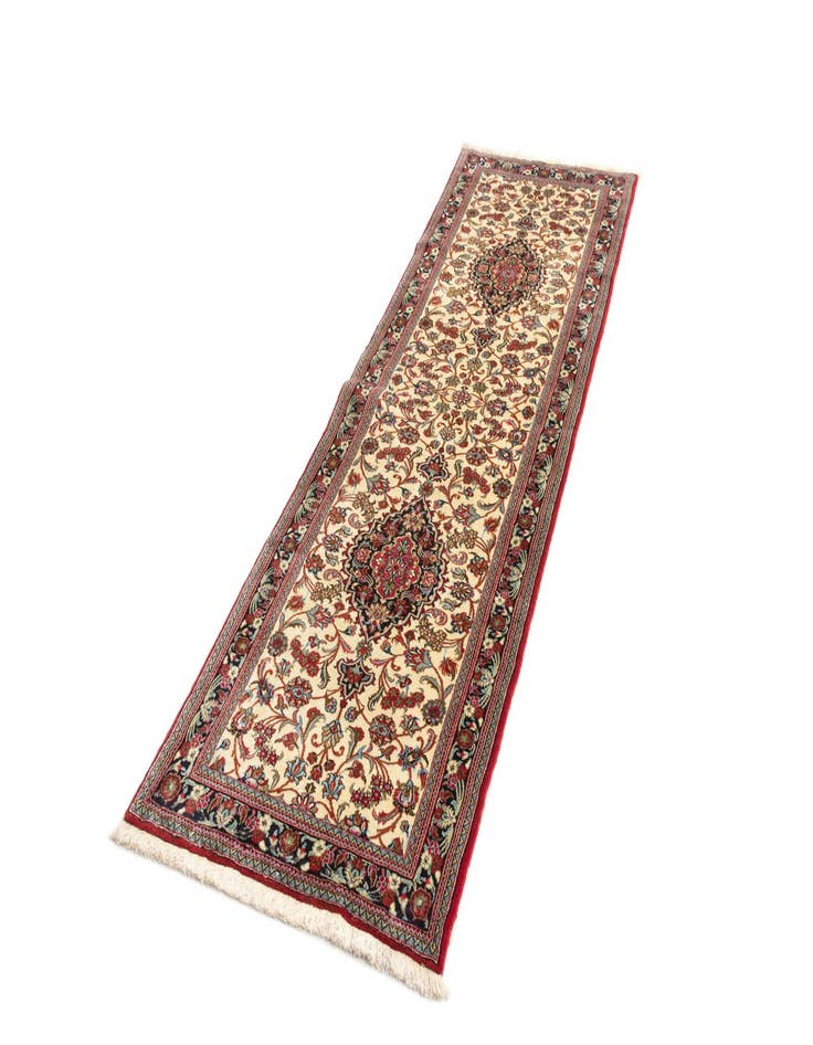 Detail image of  2' 8 x 8' 7  Hand Knotted Qom Persian Runner Rug