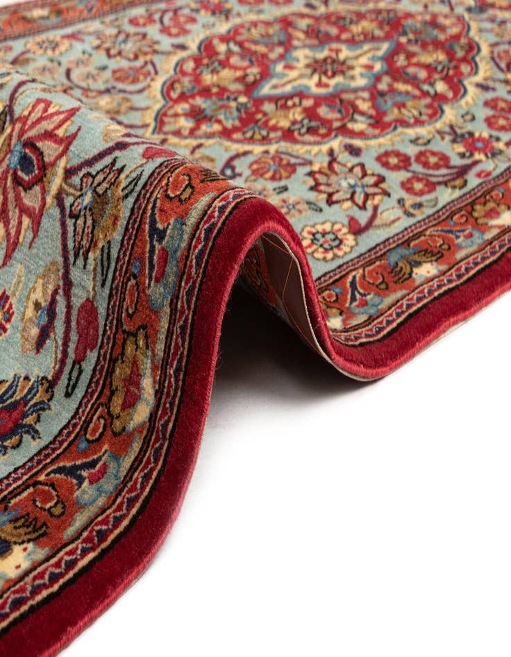 Detail image of  2' 7 x 7' 10  Hand Knotted Qom Persian Runner Rug