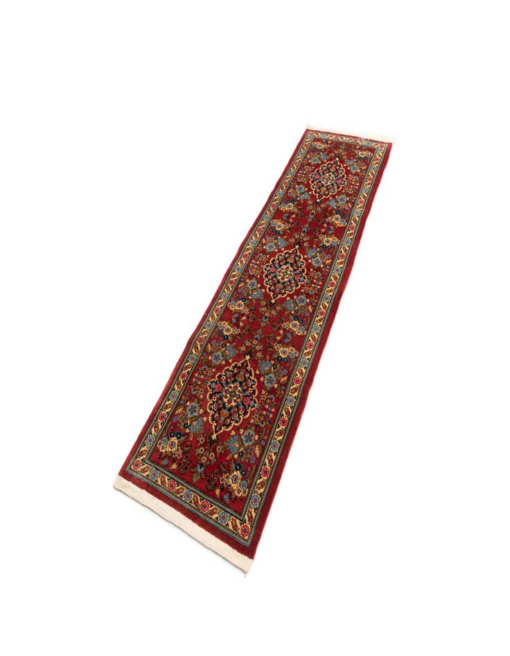 Detail image of  2' 6 x 7' 9  Hand Knotted Qom Persian Runner Rug