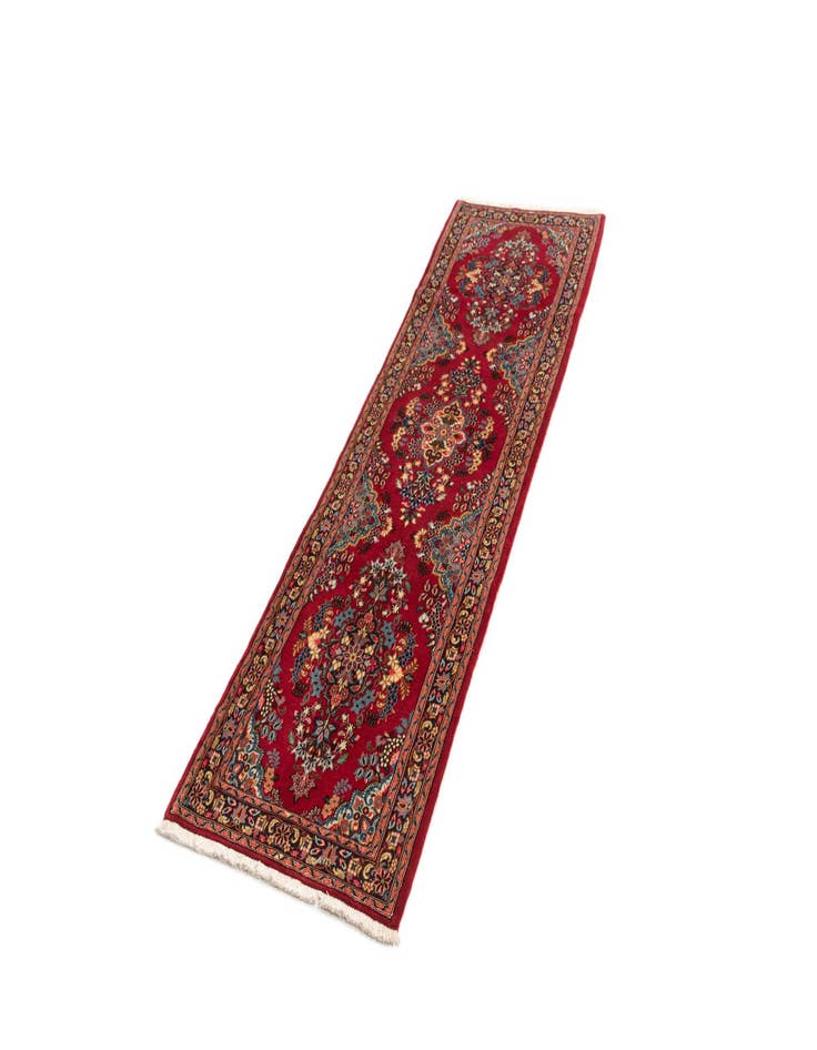 Detail image of  2' 3 x 7' 11  Hand Knotted Qom Persian Runner Rug