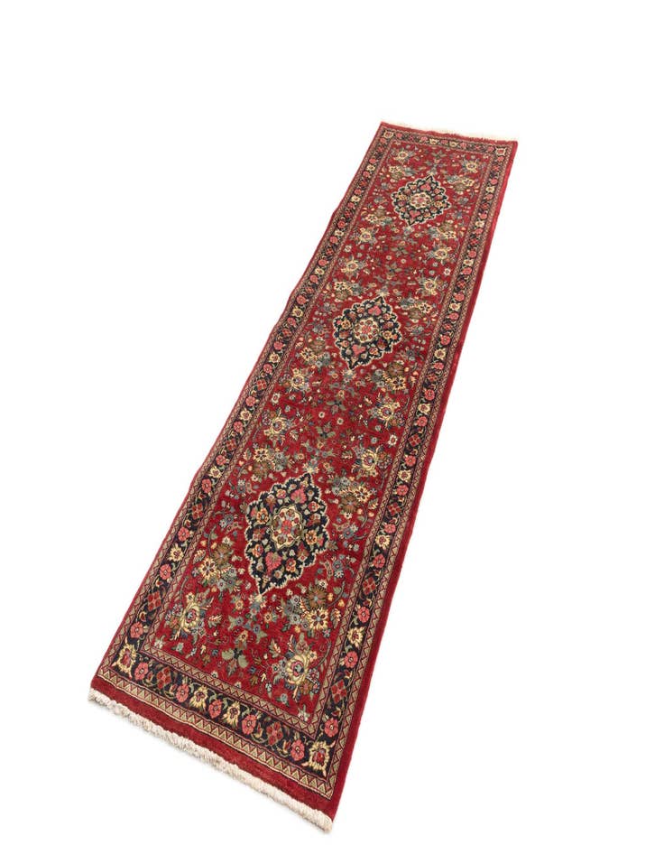 Detail image of  2' 4 x 7' 9  Hand Knotted Qom Persian Runner Rug