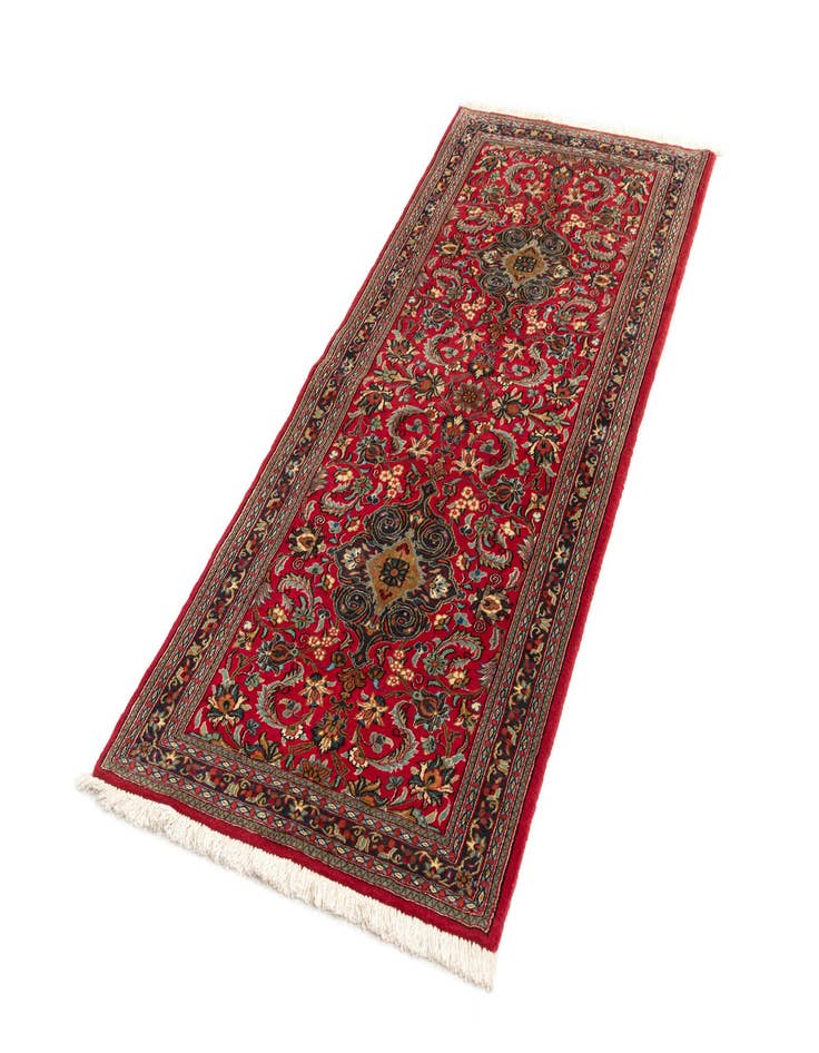 Detail image of  2' 8 x 6' 4  Hand Knotted Qom Persian Runner Rug