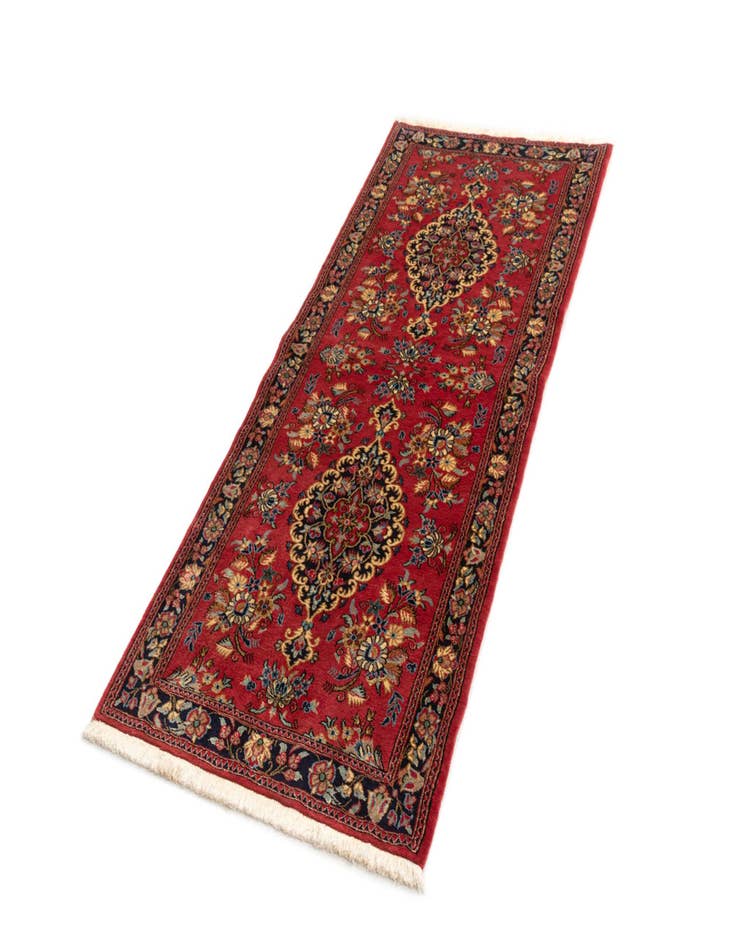 Detail image of  2' 9 x 6' 5  Hand Knotted Qom Persian Runner Rug