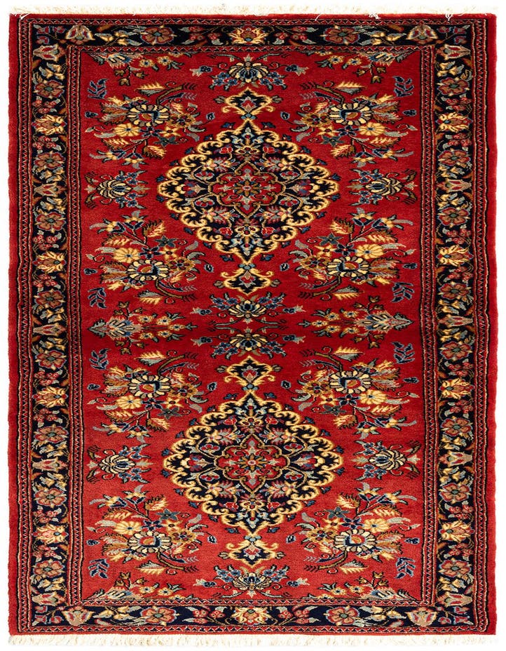  2' 9 x 6' 5  Hand Knotted Qom Persian Runner Rug