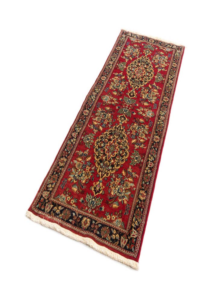 Detail image of  2' 8 x 6' 11  Hand Knotted Qom Persian Runner Rug