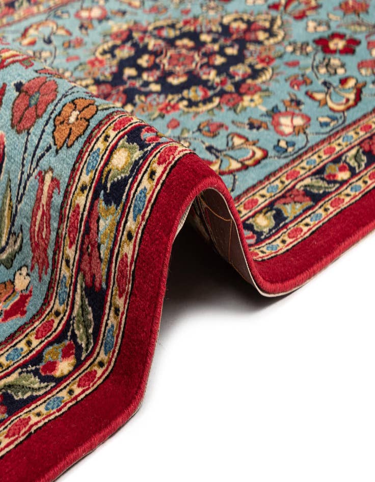 Detail image of  2' 7 x 13' 1  Hand Knotted Qom Persian Runner Rug