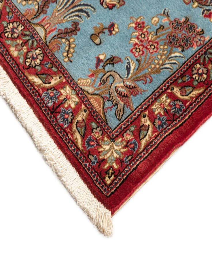 Detail image of  2' 7 x 13' 6  Hand Knotted Qom Persian Runner Rug