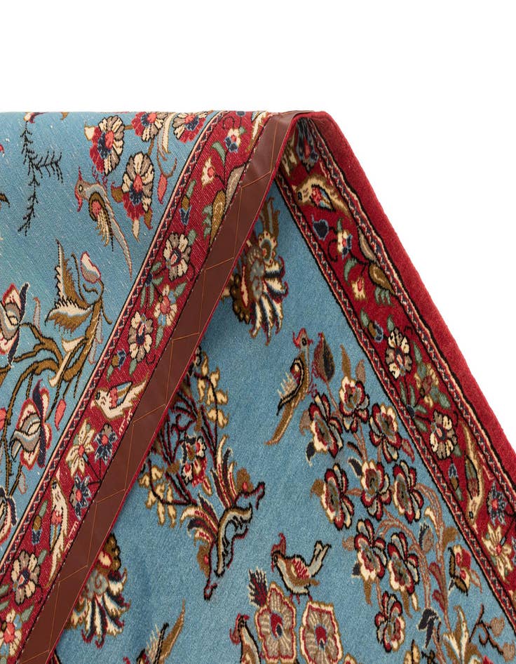 Detail image of  2' 7 x 13' 6  Hand Knotted Qom Persian Runner Rug