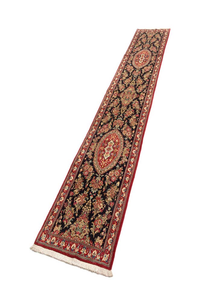 Detail image of  2' 9 x 14' 1  Hand Knotted Qom Persian Runner Rug