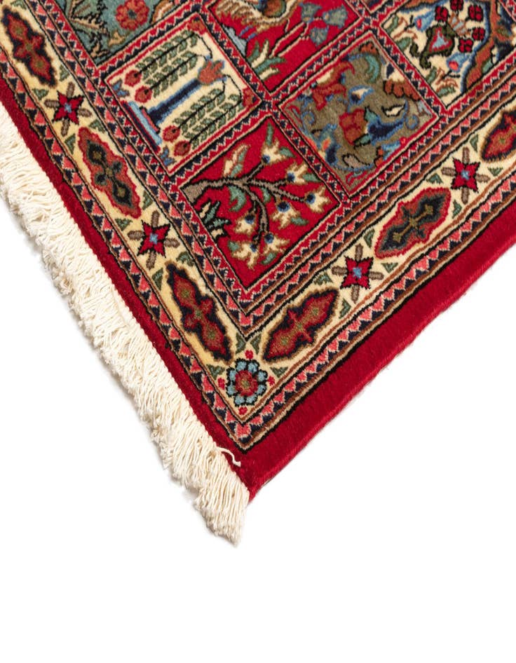 Detail image of  2' 7 x 13' 3  Hand Knotted Qom Persian Runner Rug