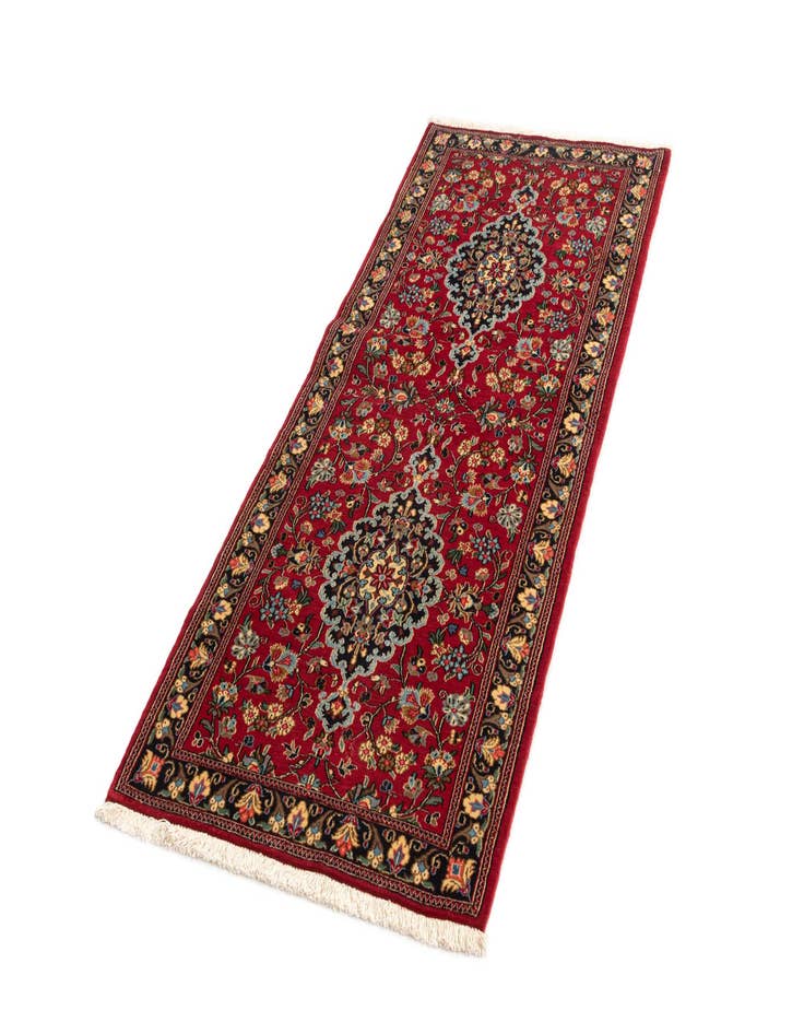 Detail image of  2' 9 x 6' 5  Hand Knotted Qom Persian Runner Rug