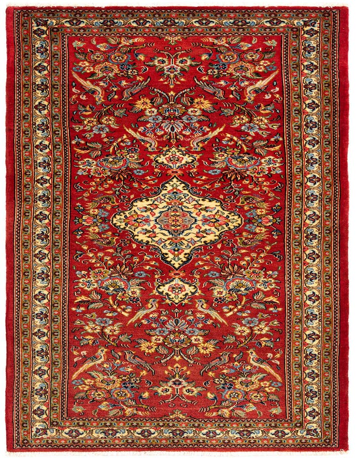  2' 8 x 6' 2  Hand Knotted Qom Persian Runner Rug