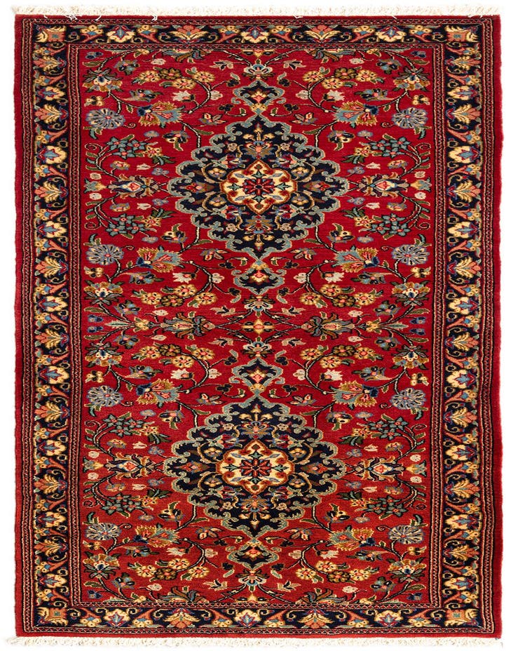  2' 8 x 6' 6  Hand Knotted Qom Persian Runner Rug