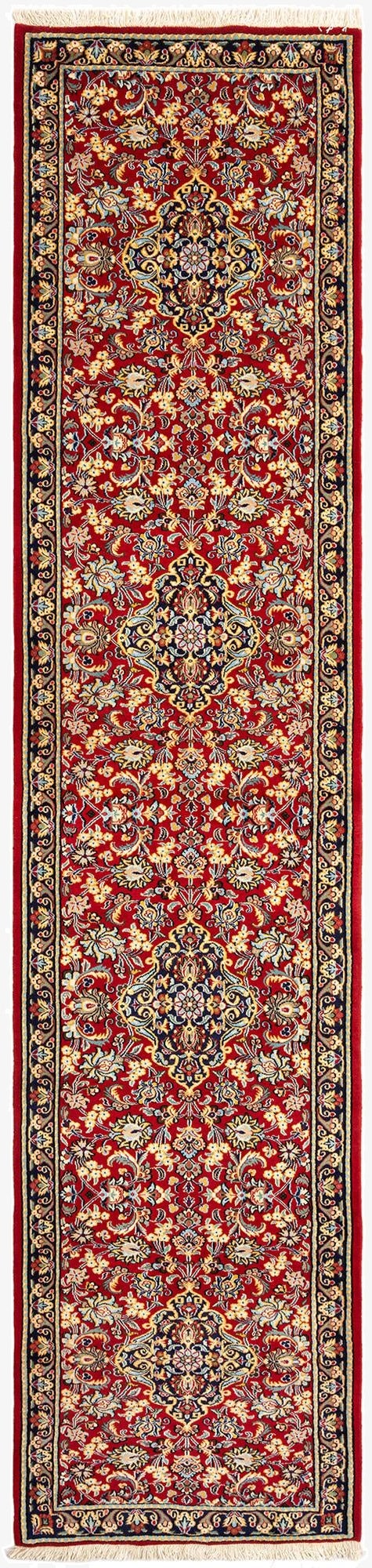  3' x 12' 10  Hand Knotted Qom Persian Runner Rug