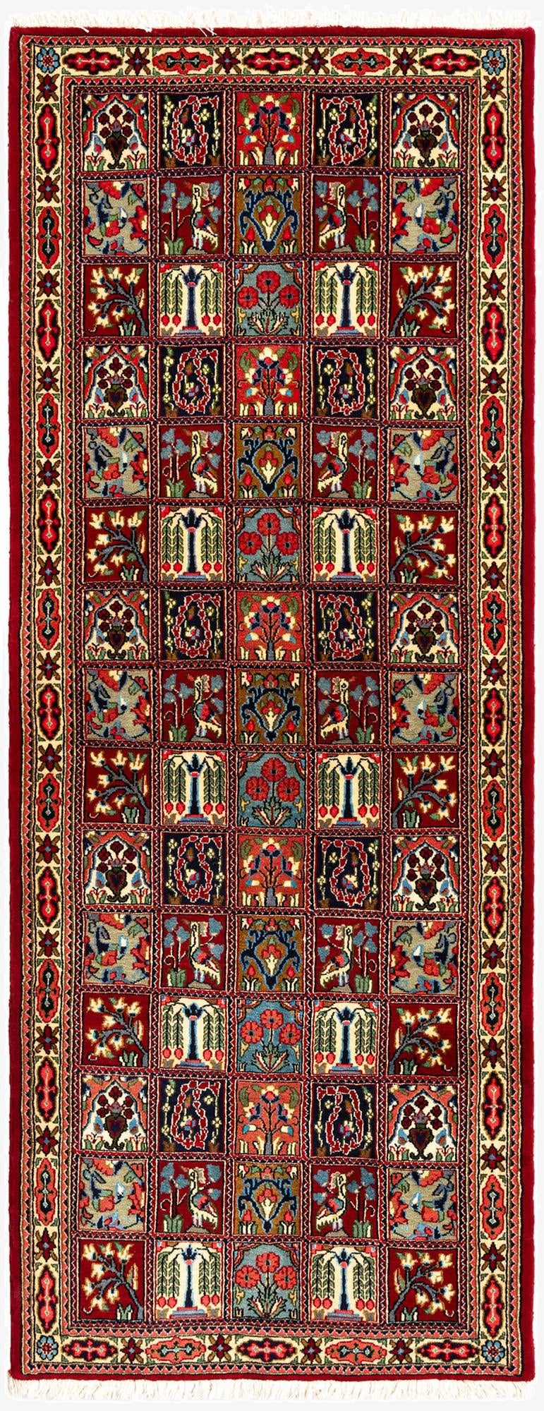  2' 7 x 6' 8  Hand Knotted Qom Persian Runner Rug