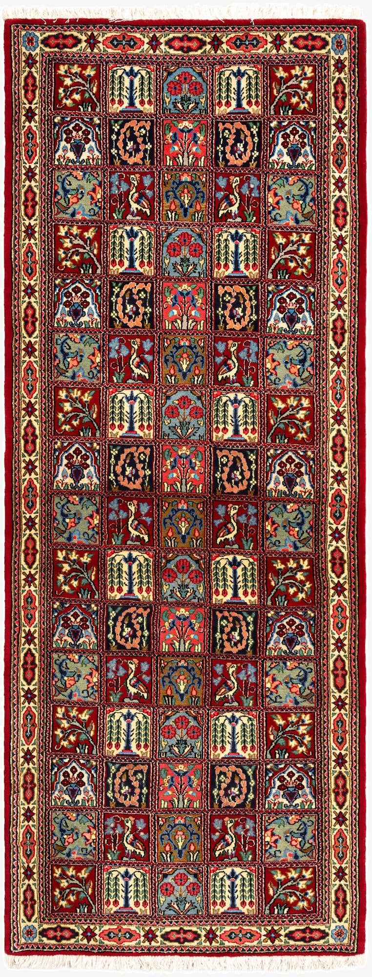  2' 6 x 6' 8  Hand Knotted Qom Persian Runner Rug