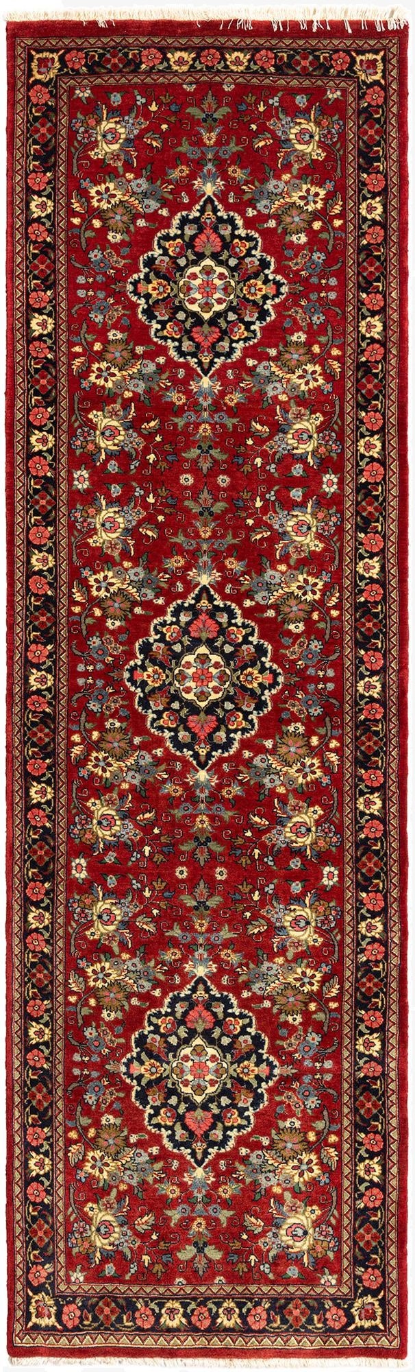  2' 4 x 7' 9  Hand Knotted Qom Persian Runner Rug