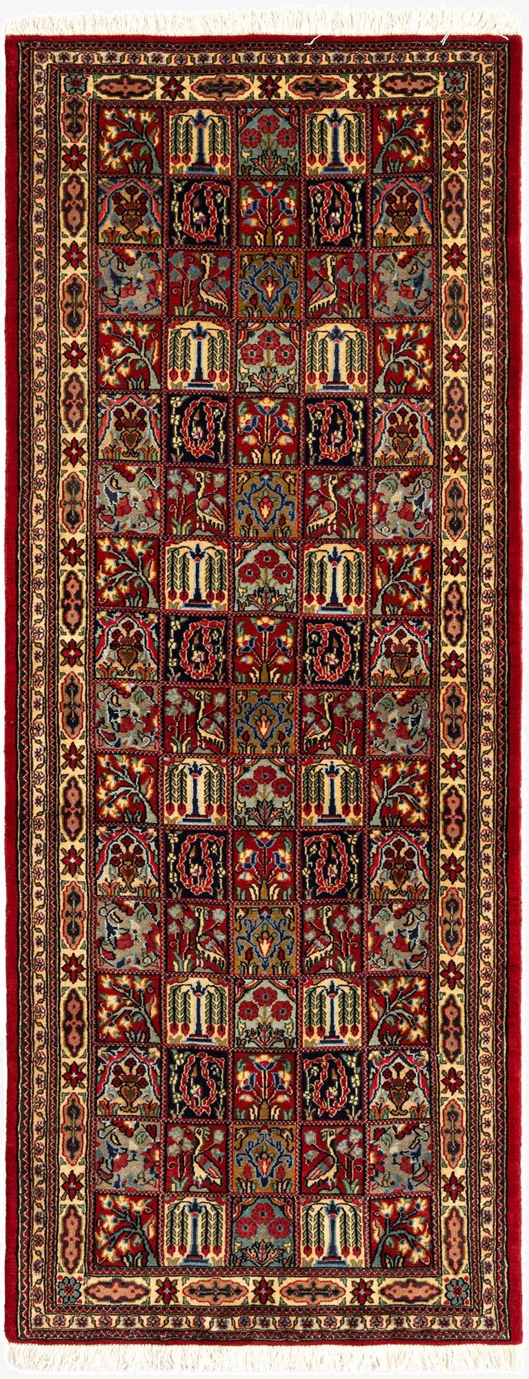  2' 7 x 6' 7  Hand Knotted Qom Persian Runner Rug