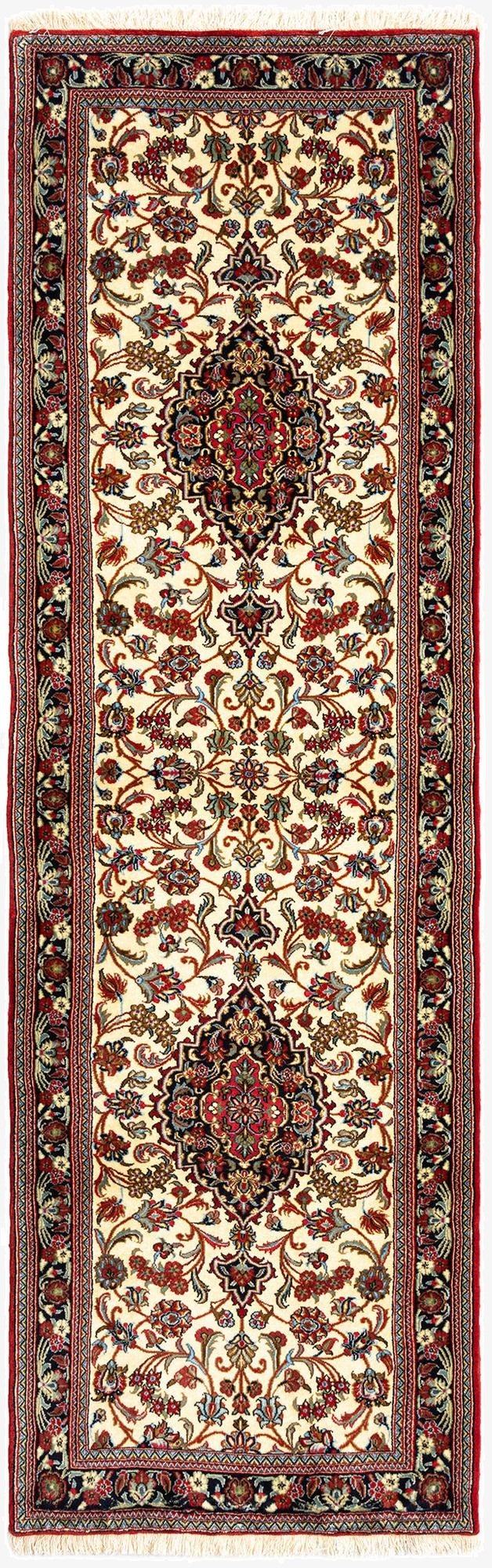  2' 8 x 8' 7  Hand Knotted Qom Persian Runner Rug