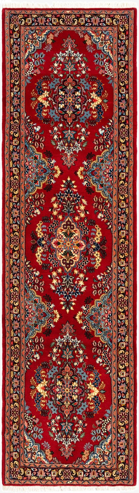  2' 3 x 7' 11  Hand Knotted Qom Persian Runner Rug